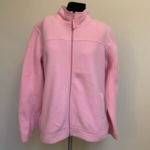 Merona Full Zip Fleece-Pink-Zip Close Pockets-Mock Neck-XL Extra Large Regular